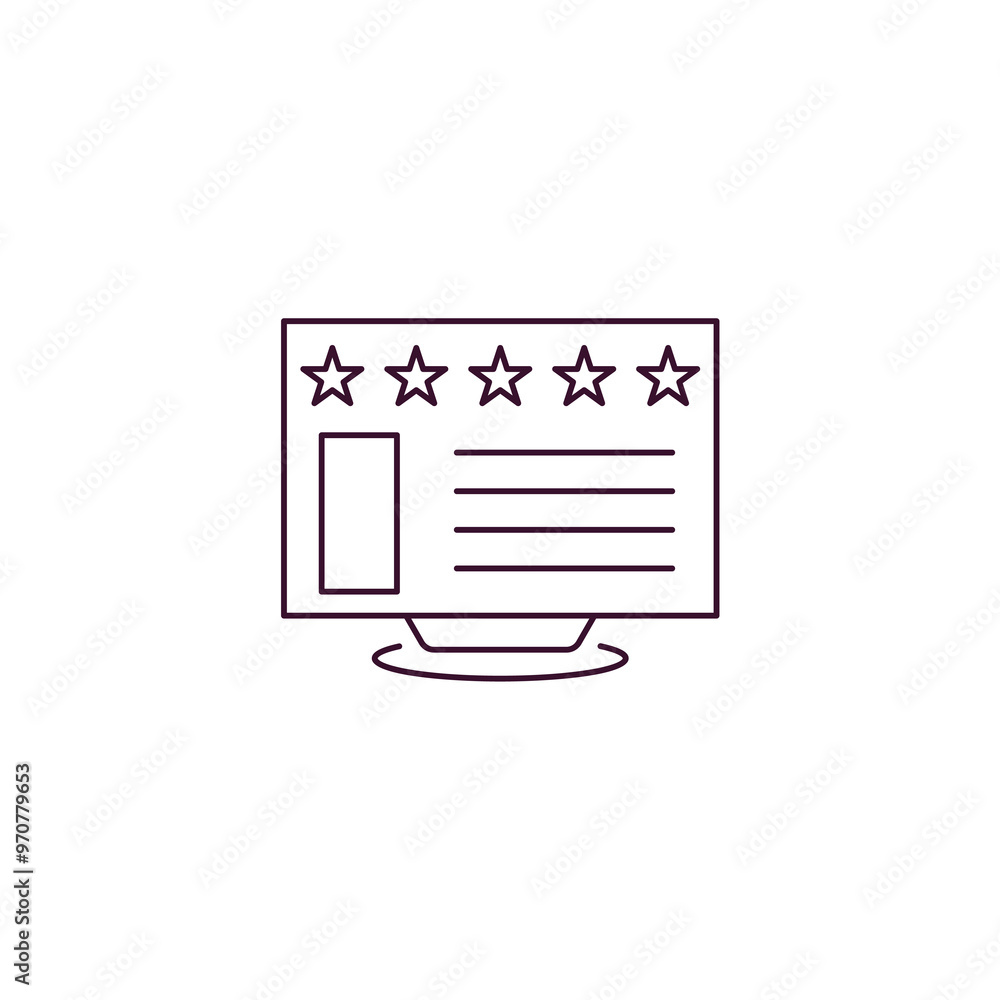 Poster internet value outline icon. linear vector from technology concept. thin line internet value icon is