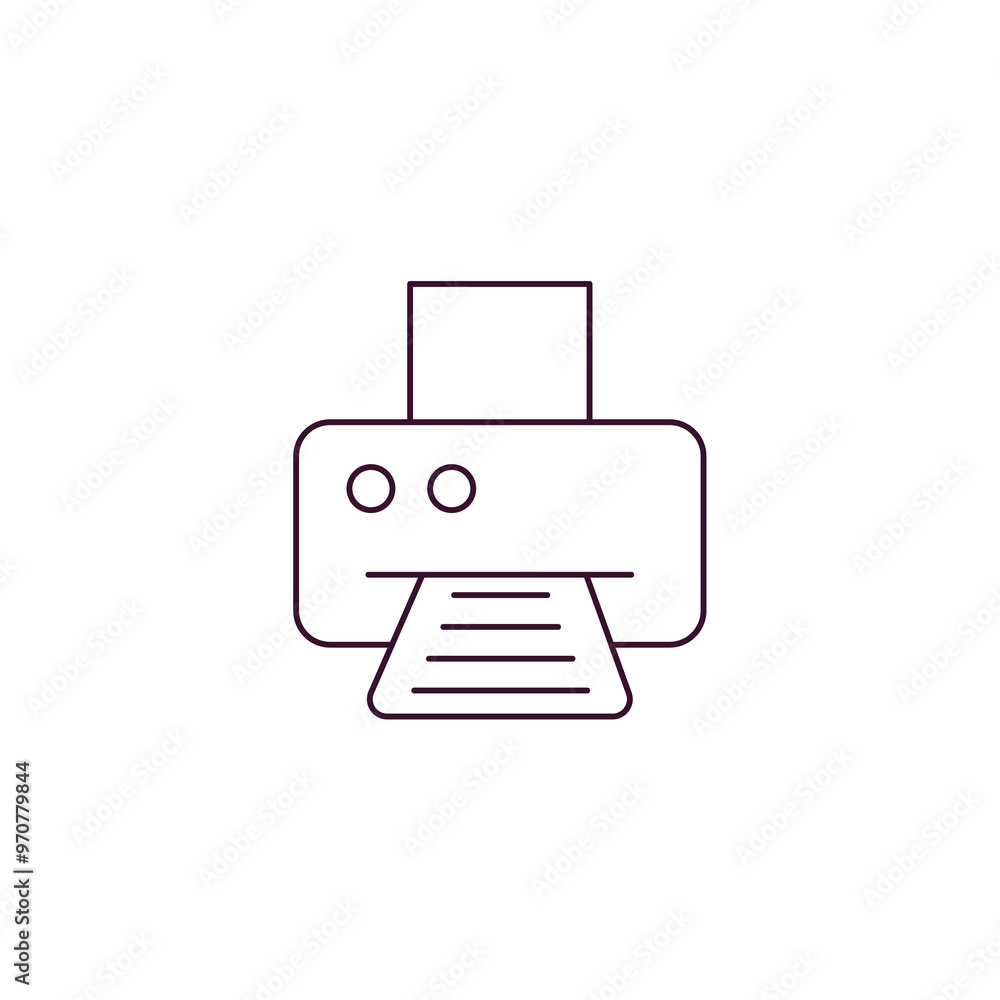 Poster paper printer outline icon. linear vector from technology concept. thin line paper printer icon isol