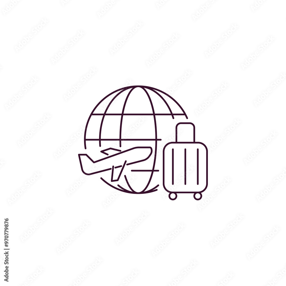 Poster touristic outline icon. linear vector from technology concept. thin line touristic icon isolated on 