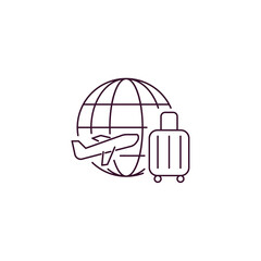 touristic outline icon. Linear vector from technology concept. Thin line touristic icon isolated on white background