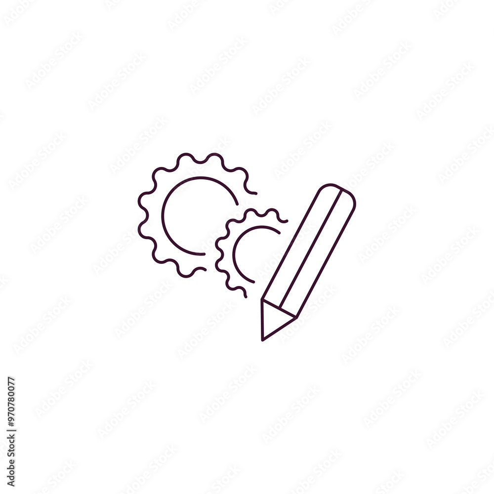 Poster customize outline icon. Linear vector from technology concept. Thin line customize icon isolated on white background