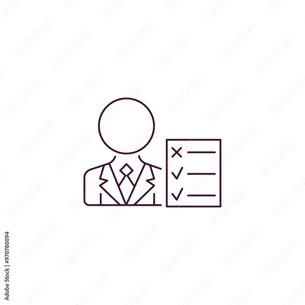 Poster project manager outline icon. linear vector from technology concept. thin line project manager icon 