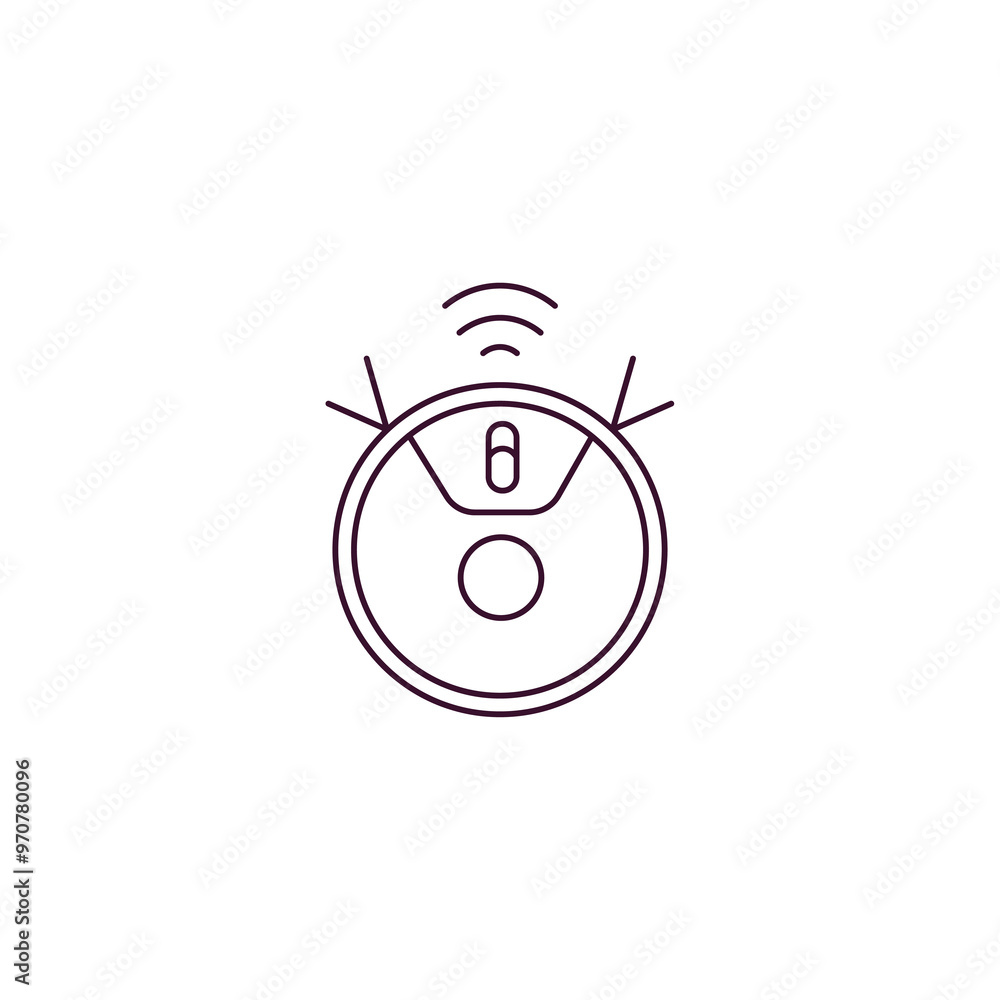 Poster robot vacuum outline icon. linear vector from technology concept. thin line robot vacuum icon isolat