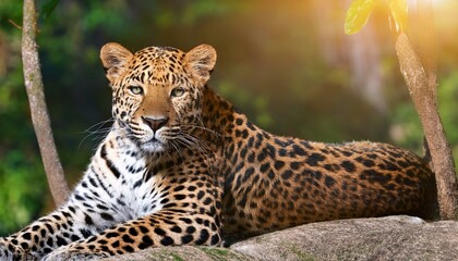 Fototapeta premium 寝そべるヒョウ