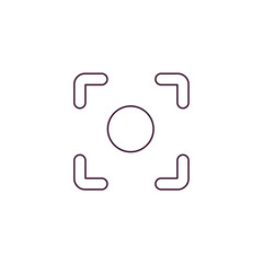 center focus outline icon. Linear vector from technology concept. Thin line center focus icon isolated on white background