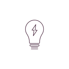 electric light bulb outline icon. Linear vector from technology concept. Thin line electric light bulb icon isolated on white background