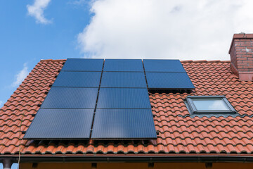 photovoltaic panels on the roof