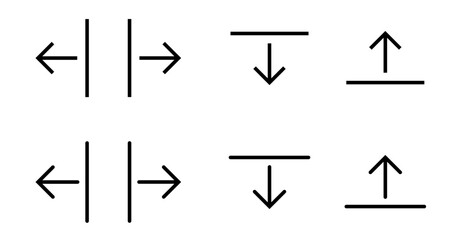 Arrow icon collection. Outline editable stroke interface arrow vector icons. Black arrow thin line icon collection. Vector illustration