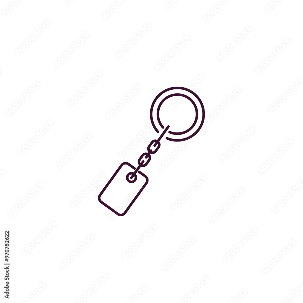 Aufkleber key ring outline icon. linear vector from tools concept. thin line key ring icon isolated on white b