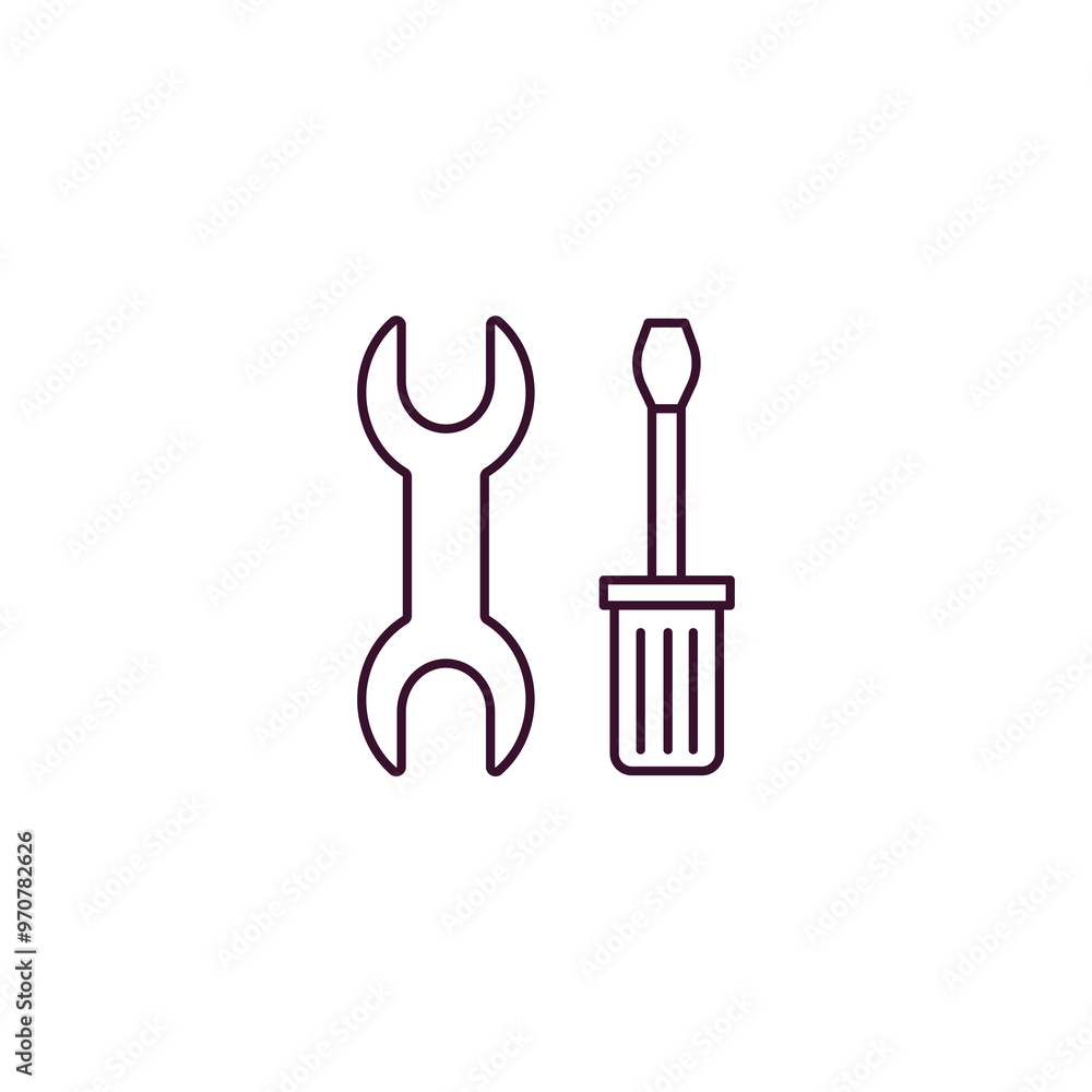 Poster reparation outline icon. linear vector from tools concept. thin line reparation icon isolated on whi