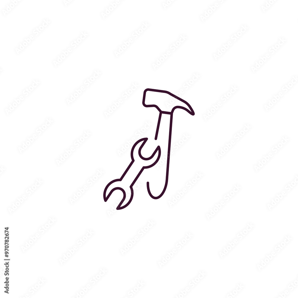 Poster tools and utensils outline icon. linear vector from tools concept. thin line tools and utensils icon