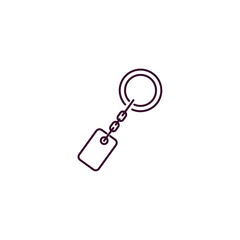key ring outline icon. Linear vector from tools concept. Thin line key ring icon isolated on white background