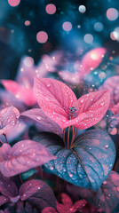 Phone wallpaper - Pink flower with water drops
