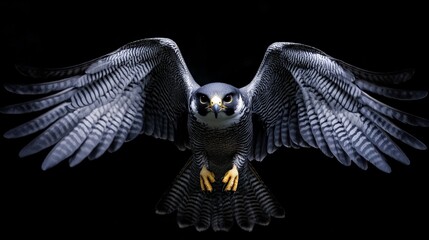 peregrine falcon on a black background