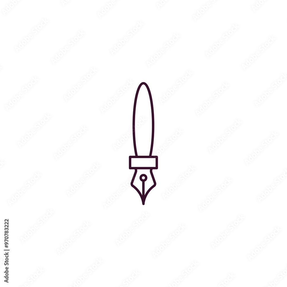 Poster ink pen outline icon. linear vector from tools concept. thin line ink pen icon isolated on white bac