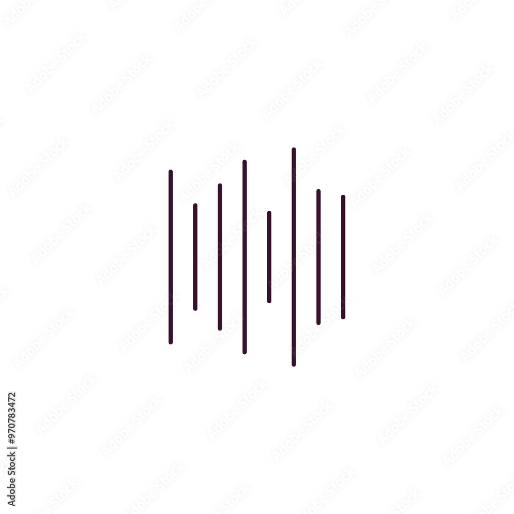 Poster sound wave bars outline icon. linear vector from tools concept. thin line sound wave bars icon isola