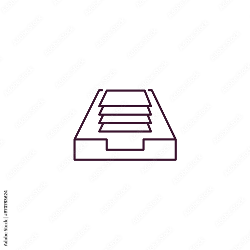Aufkleber tray for papers outline icon. Linear vector from tools concept. Thin line tray for papers icon isolated on white background