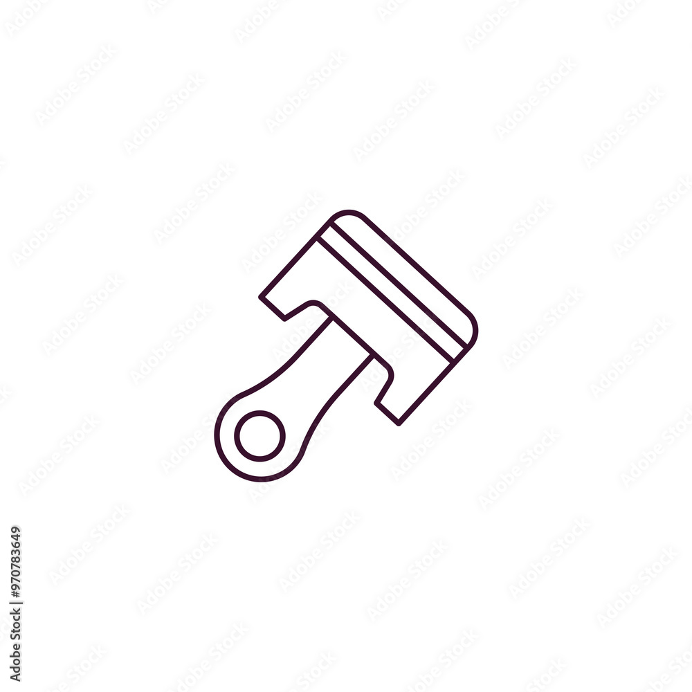Poster piston on outline icon. linear vector from tools concept. thin line piston on icon isolated on white