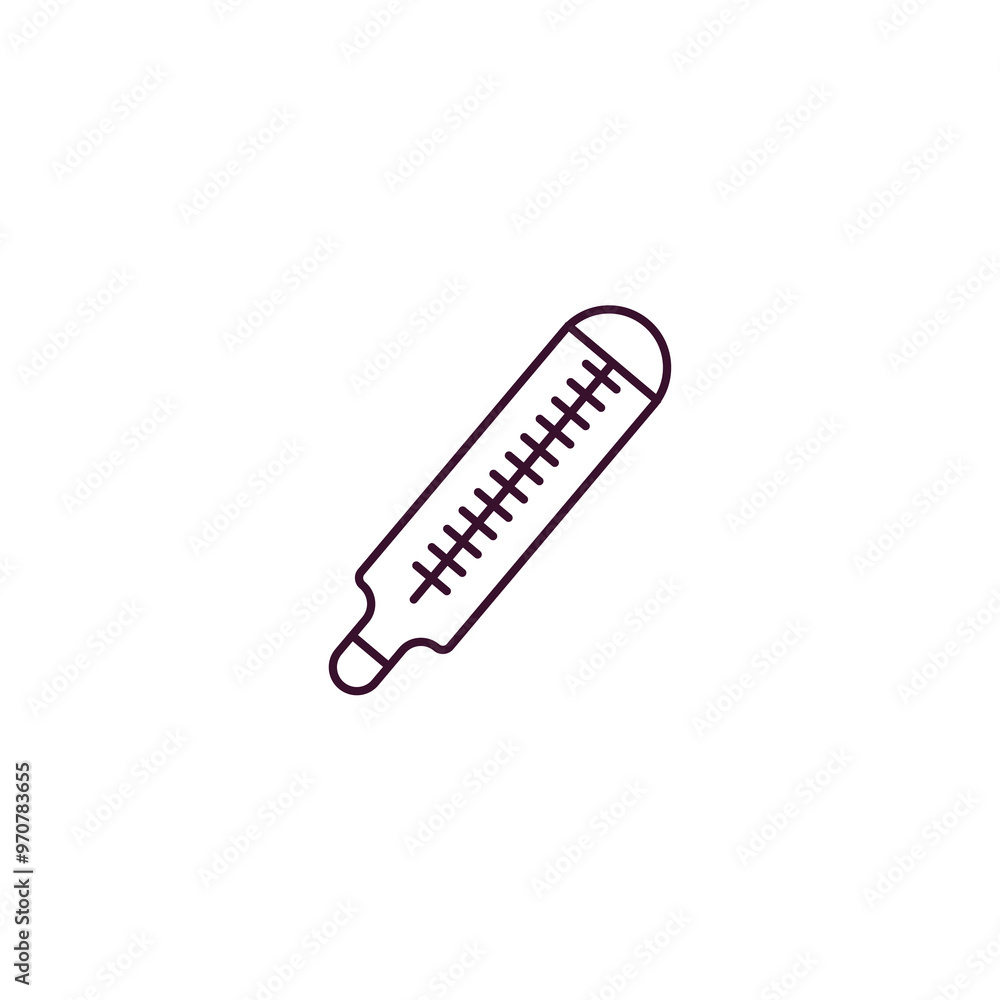 Poster body thermometer outline icon. linear vector from tools concept. thin line body thermometer icon iso