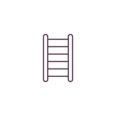 hanging ladder outline icon. Linear vector from tools concept. Thin line hanging ladder icon isolated on white background