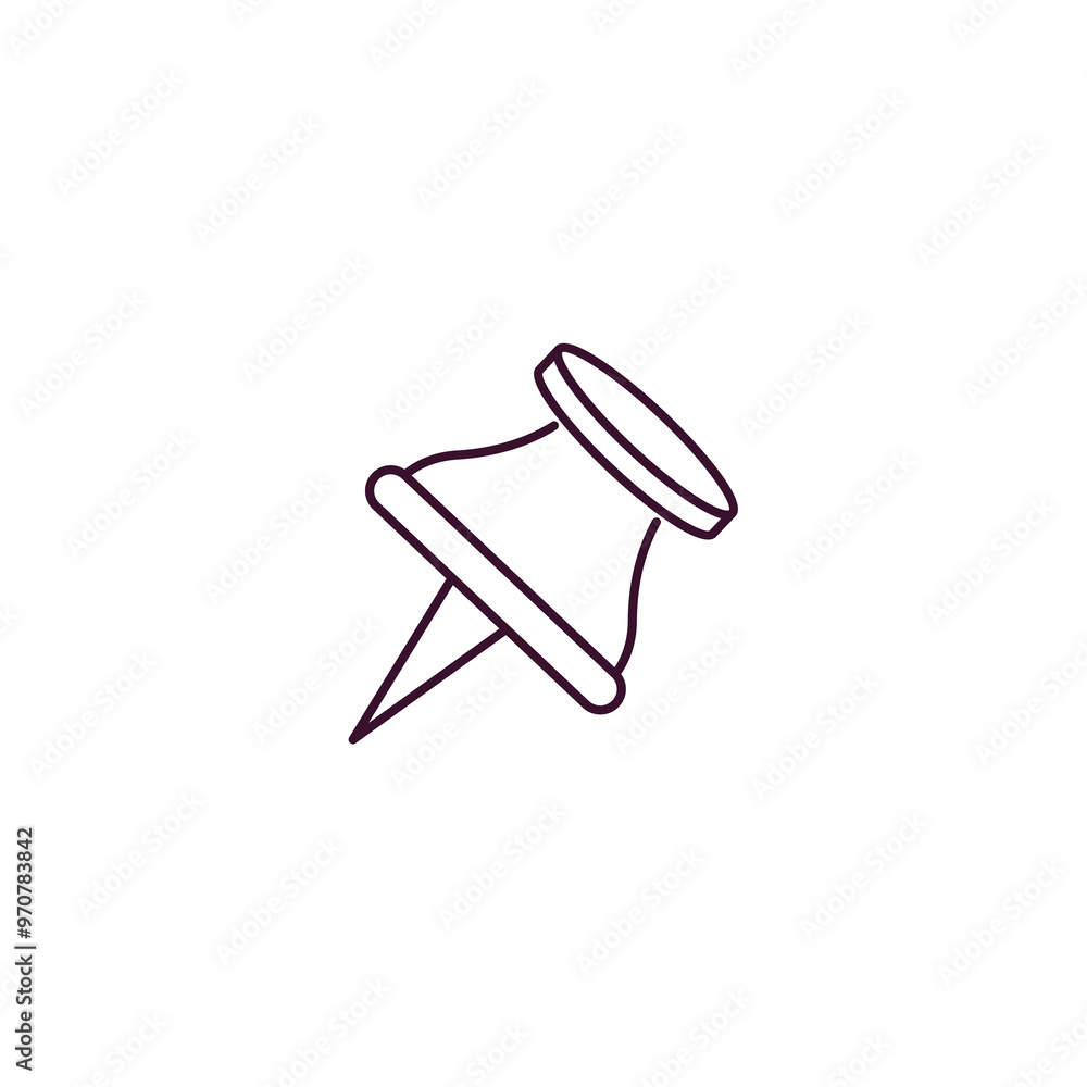 Aufkleber school push pin outline icon. Linear vector from tools concept. Thin line school push pin icon isolated on white background