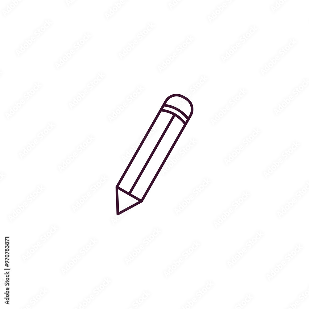 Poster pencil tool outline icon. linear vector from tools concept. thin line pencil tool icon isolated on w
