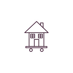 house on wheels outline icon. Linear vector from tools concept. Thin line house on wheels icon isolated on white background