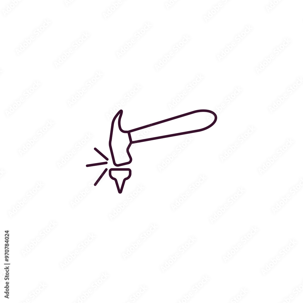 Poster carpentry outline icon. linear vector from tools concept. thin line carpentry icon isolated on white