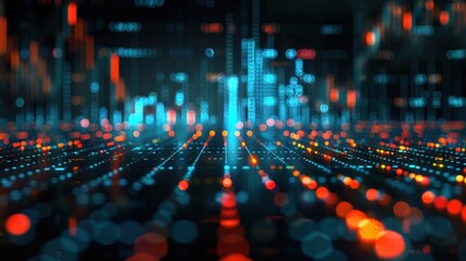 Fototapeta premium Sleek and modern stock market graph with a large area reserved for text or financial commentary