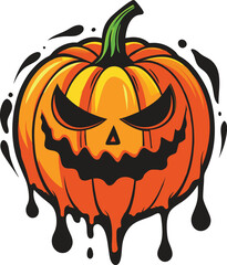 Halloween Pumpkin, melting pumpkin, graffiti-style pumpkin