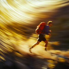 Speed hiking. Running and hiking in the mountains