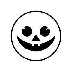 Halloween face icon vector. Scary face illustration sign. Funny Face symbol. Pumpkin face logo.