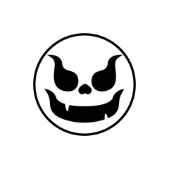 Halloween face icon vector. Scary face illustration sign. Funny Face symbol. Pumpkin face logo.