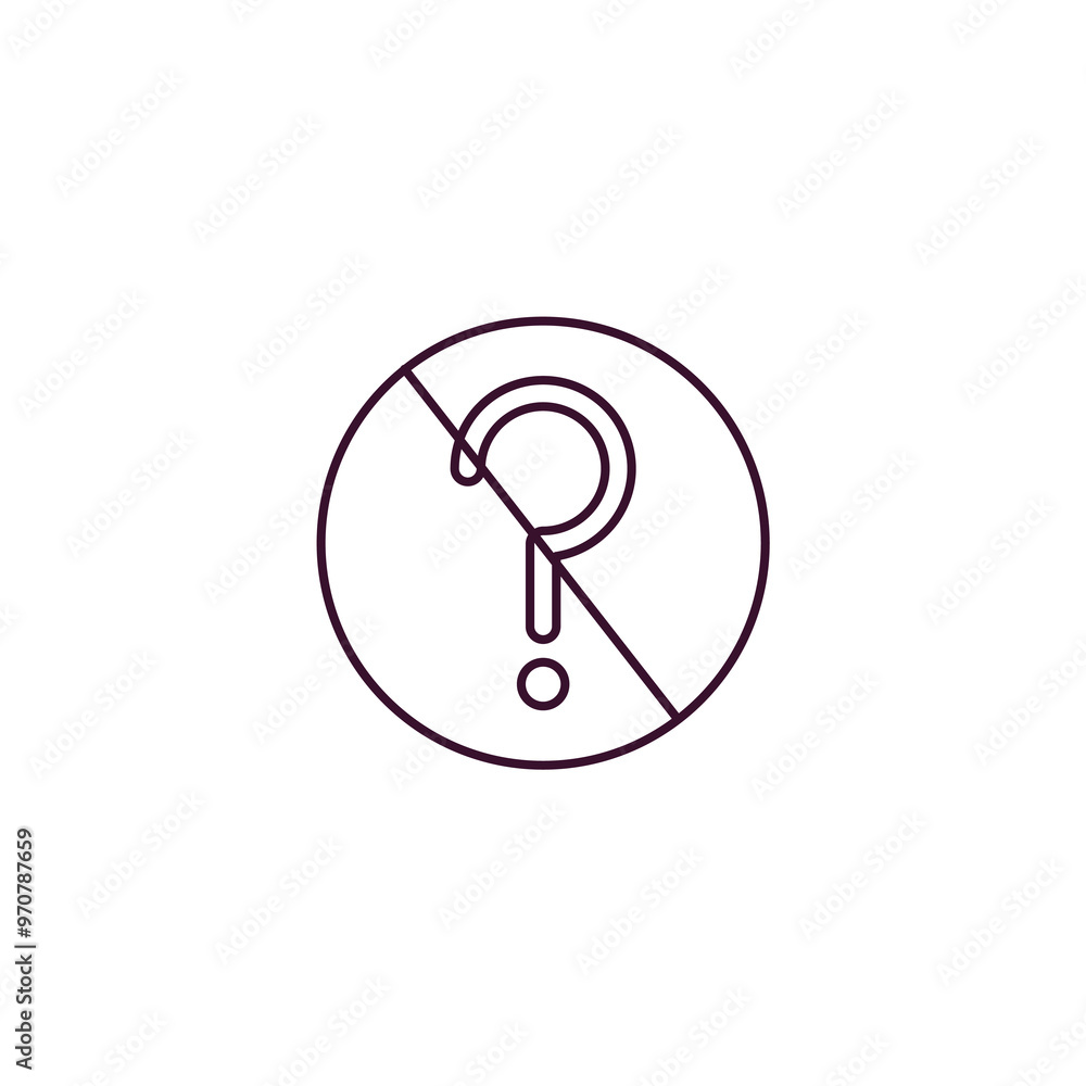Poster no doubt outline icon. linear vector from traffic signs concept. thin line no doubt icon isolated on