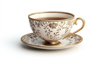 Teacup clipart, element, 3D illustration, realistic, isolated on white background