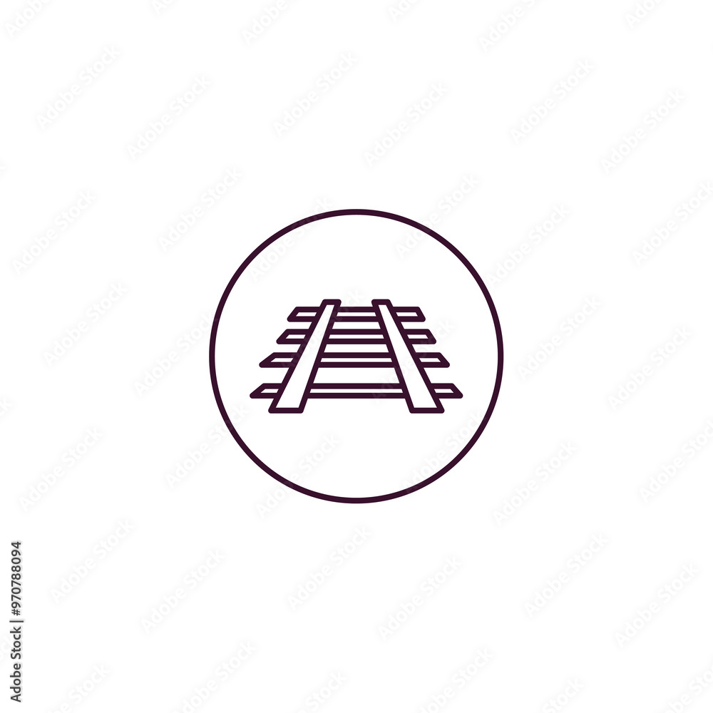 Poster railway outline icon. linear vector from traffic signs concept. thin line railway icon isolated on w