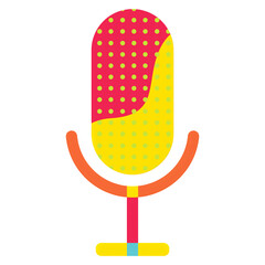 music microphone illustration orange and yellow
