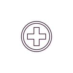Obraz premium hospital sign outline icon. Linear vector from traffic signs concept. Thin line hospital sign icon isolated on white background