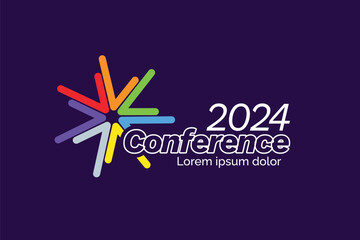 Modern Abstract Colorful Conference Logo Template for Your Event or Conference. Modern Colorful Logo Template Ready For Use, Modern Initial Logo