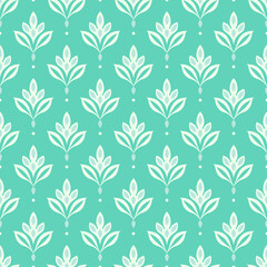 Turquoise and white vector seamless pattern. Ornament, Traditional, Ethnic, Arabic, Turkish, Indian motifs. Great for fabric and textile, wallpaper, packaging design or any desired idea.