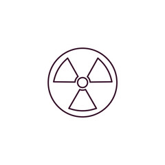 nuclear sign outline icon. Linear vector from traffic signs concept. Thin line nuclear sign icon isolated on white background