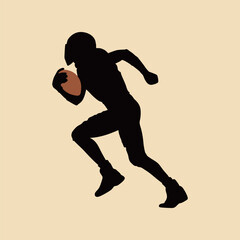 American Football Rugby Athlete Player Silhouette Illustration Vector