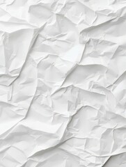 Obraz premium Gray crumpled paper texture on white background, minimalist rough surface