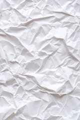 Fototapeta premium Blank crumpled paper sticker isolated on white background, smooth texture.