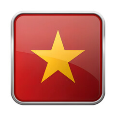 vietnam flag in Rounded Square icon isolated on a transparent background