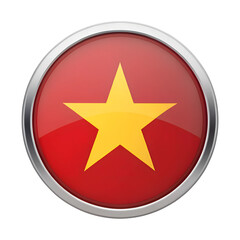 vietnam flag in circle icon isolated on a transparent background