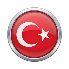 Obraz premium Turkey flag in circle icon isolated on a transparent background
