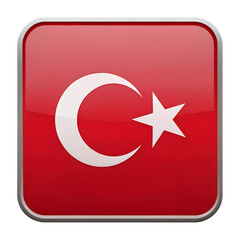Obraz premium Turkey flag in Rounded Square icon isolated on a transparent background