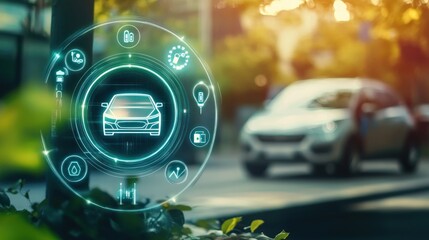 Fototapeta premium Futuristic Car Technology Concept