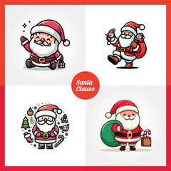 Merry Christmas with Santa Claus celebration social media post banner template